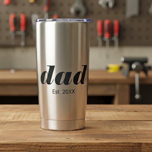 Dad Established New Dad Gift Thermobecher (Von Creator hochgeladen)