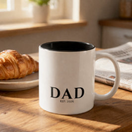 Dad Established New Dad Gift Zweifarbige Tasse