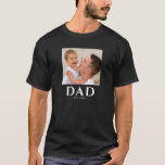 Dad Established Photo Father’s Day Black T-Shirt<br><div class="desc">Personalized Dad Established photo design with classic minimalist typography. This new dad keepsake celebrates the year he became a dad and showcases a favorite family photo. A meaningful reminder of fatherhood and a heartfelt gift for a proud new dad.</div>