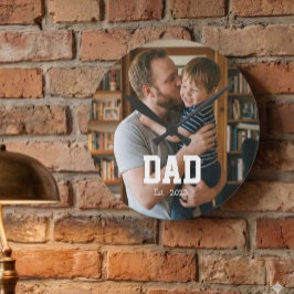 Dad Established Photo Father's Day Gift Runde Wanduhr