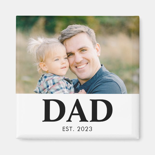 Dad Established Photo Fathers Day Magnet (Vorne)