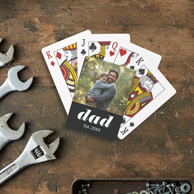 Dad Established Photo Father's Day Spielkarten (Von Creator hochgeladen)