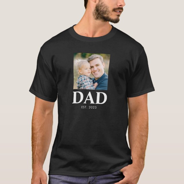 Dad Established Photo Fathers Day T-Shirt (Vorderseite)