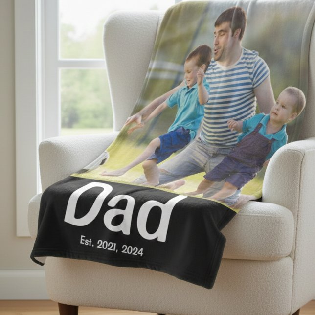 Dad Established Photo  Fleecedecke (Von Creator hochgeladen)