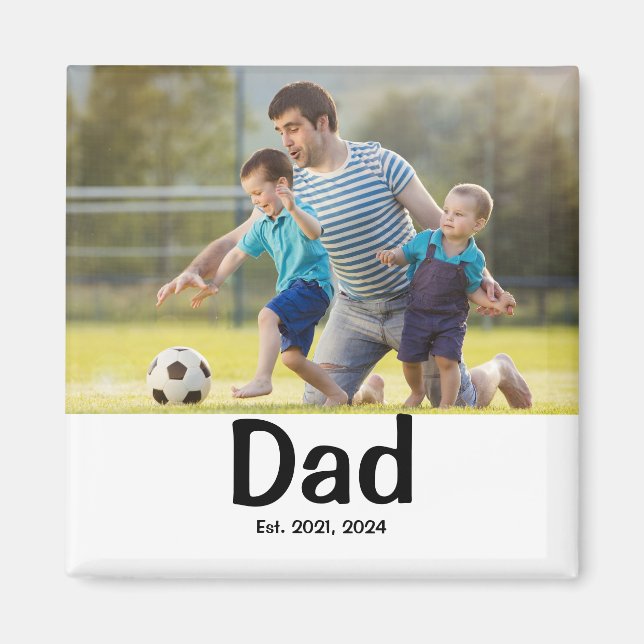 Dad Established Photo Gift Magnet (Vorne)