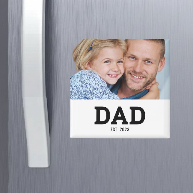 Dad Established Photo Gift Magnet (Von Creator hochgeladen)