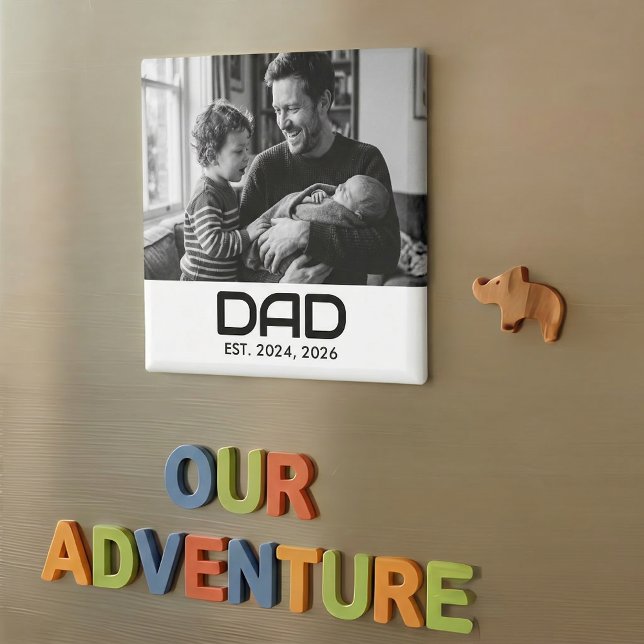 Dad Established Photo Gift Magnet (Von Creator hochgeladen)
