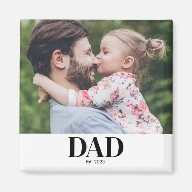  Dad Established Photo Gift Magnet (Vorne)