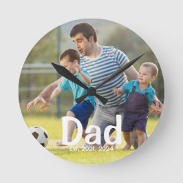 Dad Established Photo Gift  Runde Wanduhr