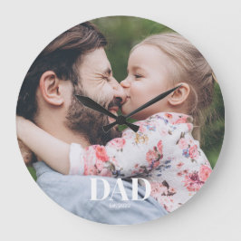 Dad Established Photo Große Wanduhr