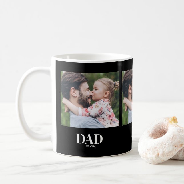  Dad Established Photo Kaffeetasse (Mit Donut)