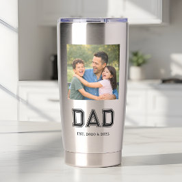 Dad Established Photo Modern Typography New Dad Thermobecher