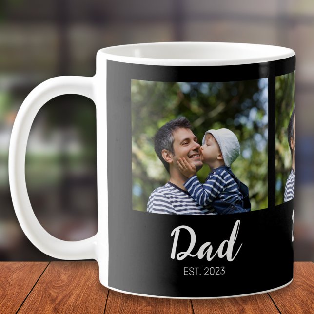 Dad Established Schrift Black 3 Foto Kaffeetasse (Von Creator hochgeladen)