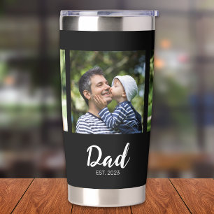 Dad Established Schrift Black 3 Foto Thermobecher