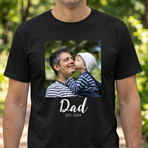 Dad Established Schrift Foto  T-Shirt
