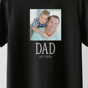 Dad Established Schrift Foto T-Shirt