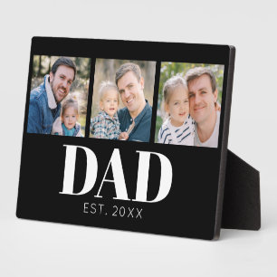 Dad Established Schrift Schwarz 3 Foto Vatertag Fotoplatte