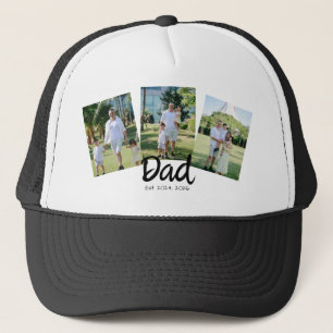 Dad Established schwarze Schrift 3 Foto Truckerkappe