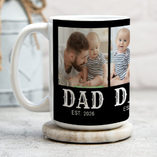 Dad Established Typography Black 3 Foto Kaffeetasse