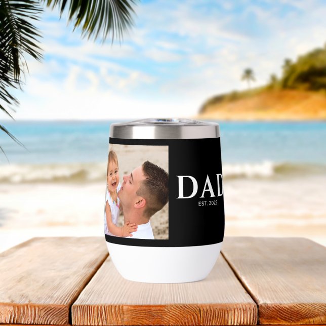 Dad Established Typography Black Photo (Strand (gedreht))