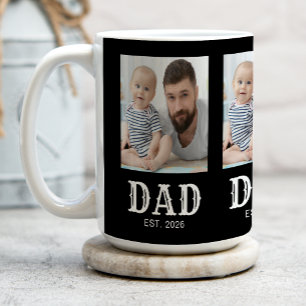 Dad Established Typography Schwarz 3 Foto Kaffeetasse