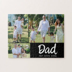 Dad Established weiße Schrift 3 Foto Puzzle