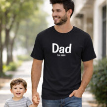 Dad Established White Schrift T-Shirt