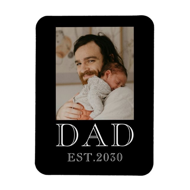 Dad Etabliert Baby-Foto  Magnet (Vertikal)