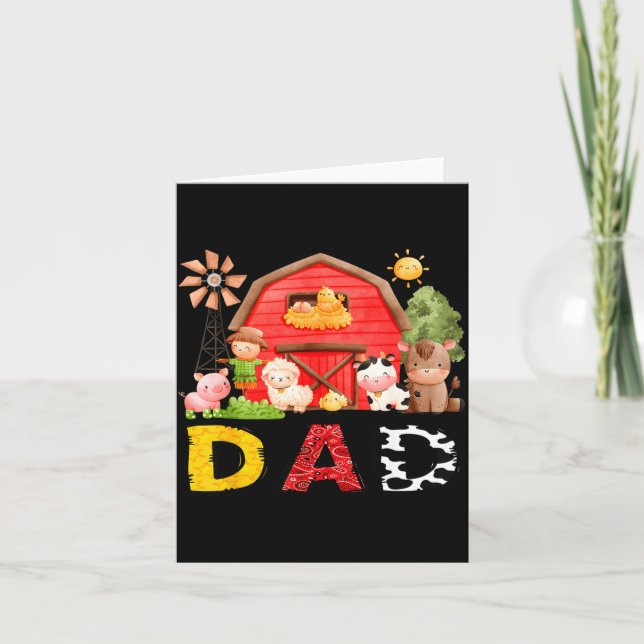 Dad Farm Cow Birthday Boy Matching Family Matching Karte (Vorderseite)