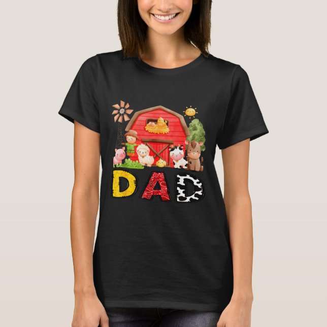 Dad Farm Cow Birthday Boy Matching Family Matching T-Shirt (Vorderseite)