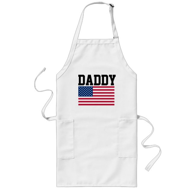 DAD FATHER'S DAY 'DADDY' PATRIOTIC APRONS LANGE SCHÜRZE (Vorne)