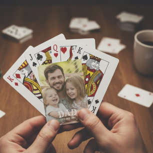 Dad-Foto etabliert Spielkarten