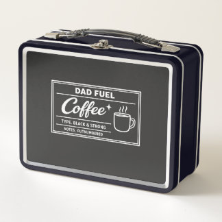 Dad Fuel Kaffee – Schwarz & Stark zum Vatertag Metall Brotdose