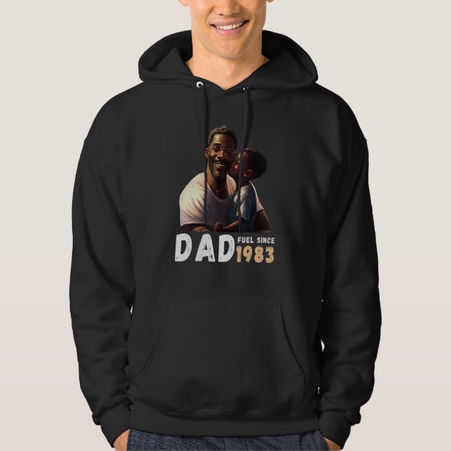 Dad Fuel Since 1983 Quote Black King Magic Fathers Hoodie (Vorderseite)
