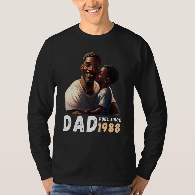 Dad Fuel Since 1988 Quote Black King Magic Fathers T-Shirt (Vorderseite)