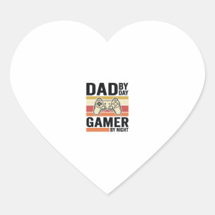 Dad Gamer Vintage Controller T-Shirt Design_1 Herz-Aufkleber