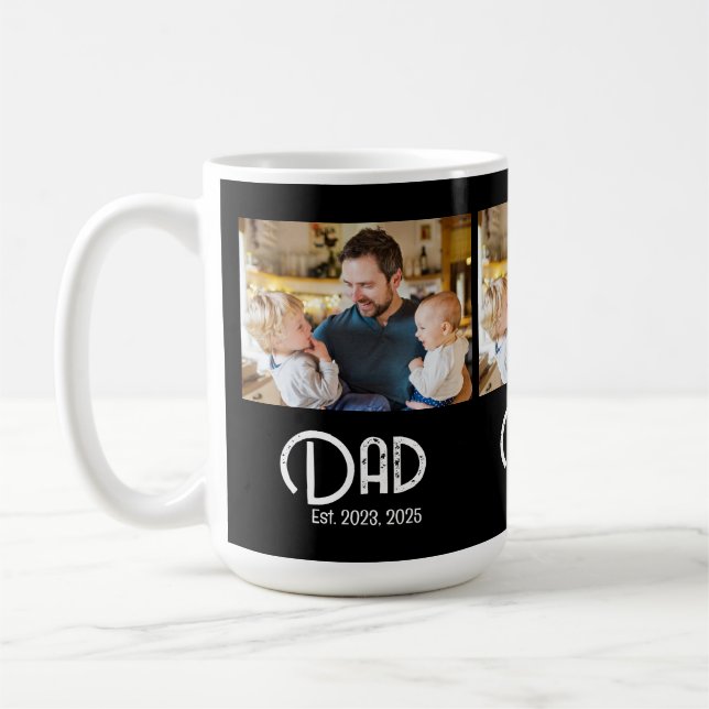 Dad gegründet 3 Foto Grunge Text Kaffeetasse (Links)