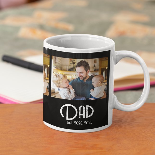 Dad gegründet 3 Foto Grunge Text Kaffeetasse (Von Creator hochgeladen)