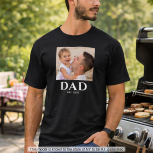 Dad gegründet Foto Vater-Tag Schwarz T-Shirt