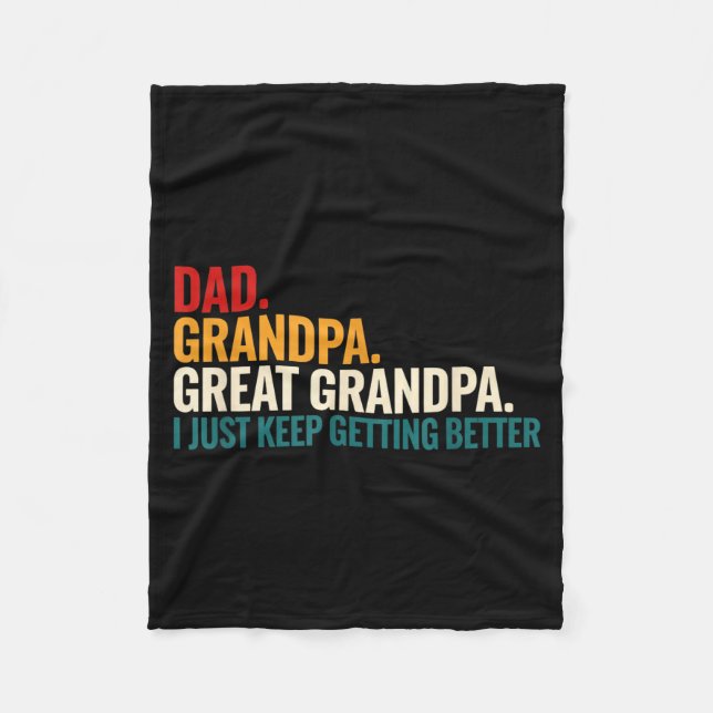 Dad Grandpa Great Grandpa Funny Saying - Dad I Jus Fleecedecke (Vorderseite)