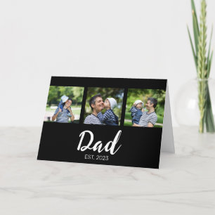 Dad hat elegantes Schrift Schwarz 3 Foto eingerich Karte
