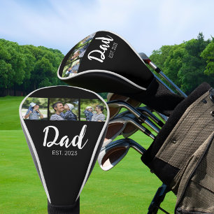Dad hat elegantes Skript Schwarz 3 Foto erstellt Golf Headcover