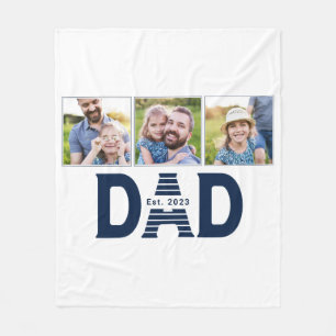 Dad hat Navy Blau Modern Einfach 3 Foto eingericht Fleecedecke