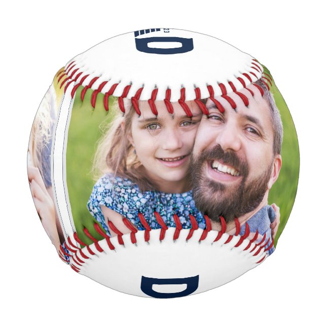 Dad hat Navy Blau Spaß 3 Foto gegründet Baseball (Vorderseite)