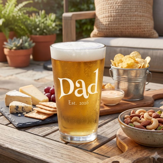 Dad hat neuen Dad-Spaß-Text fett einfache Bierbrau Glas (Von Creator hochgeladen)