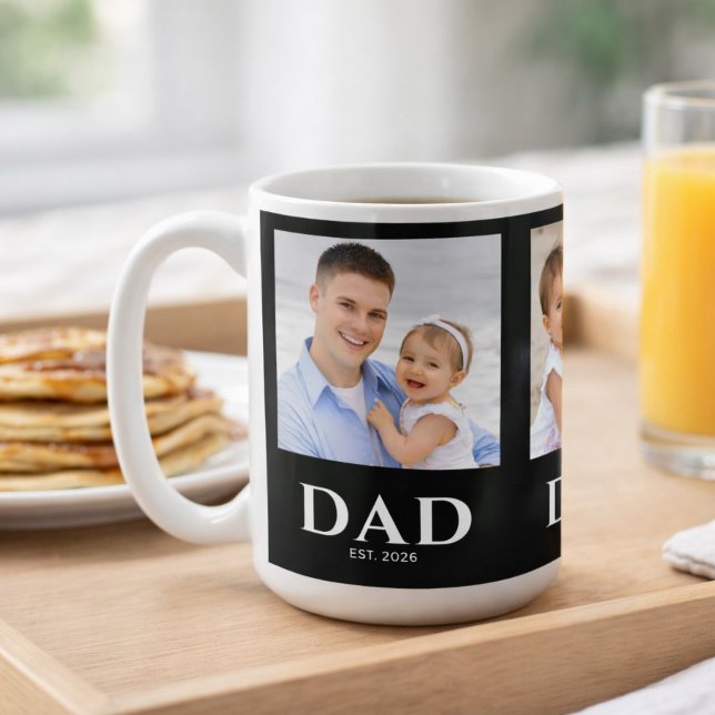 Dad hat Schwarz 3 Foto gegründet Kaffeetasse (Von Creator hochgeladen)