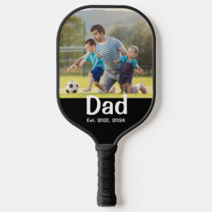 Dad hat Skript Schwarz Foto eingerichtet Pickleball Schläger