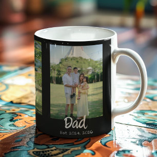 Dad hat weißes Skript Schwarz 3 Foto Kaffeetasse