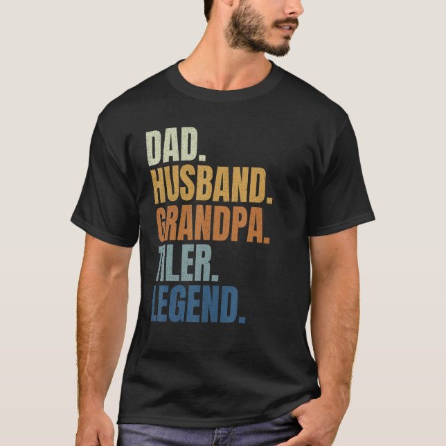 Dad husband tiler legend tile setter installer con T-Shirt (Vorderseite)