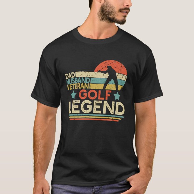 Dad Husband Veteran Golf Legend Retired Military G T-Shirt (Vorderseite)